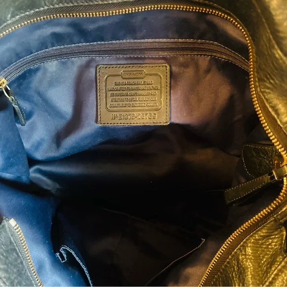 Coach Black Leather Tote with Gold Accents - Picture 8 of 15